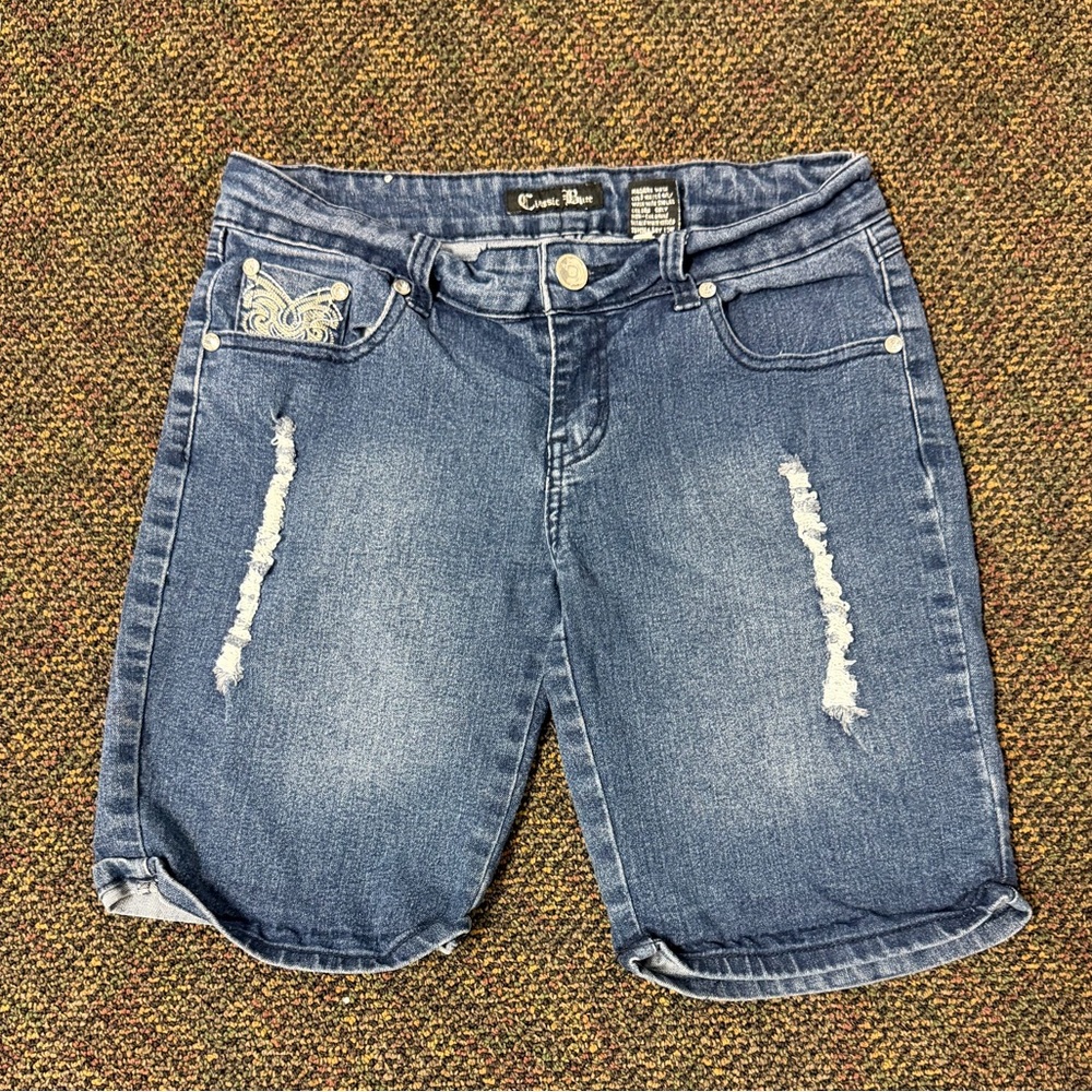 Y2K Cutoff Jean Shorts‎ Size 9 Studded Pocket Jorts